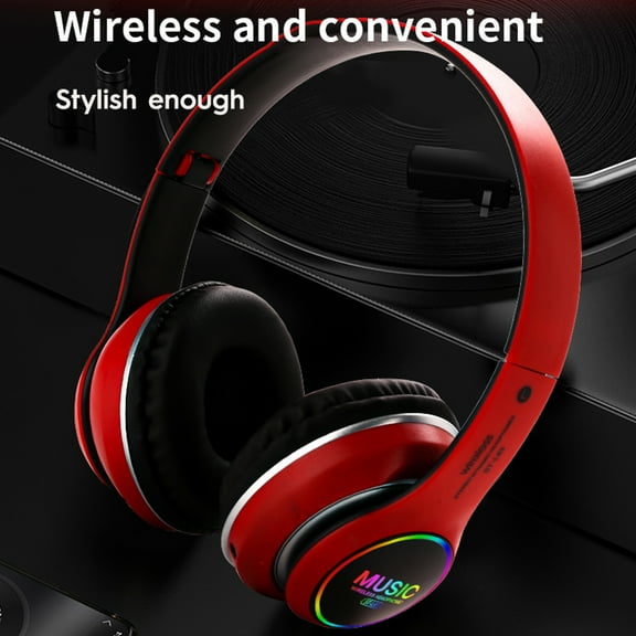 Joernso ST-L63 Foldable Wireless Bluetooth-compatible 5.0 Stereo Headset with Microphone LED Light