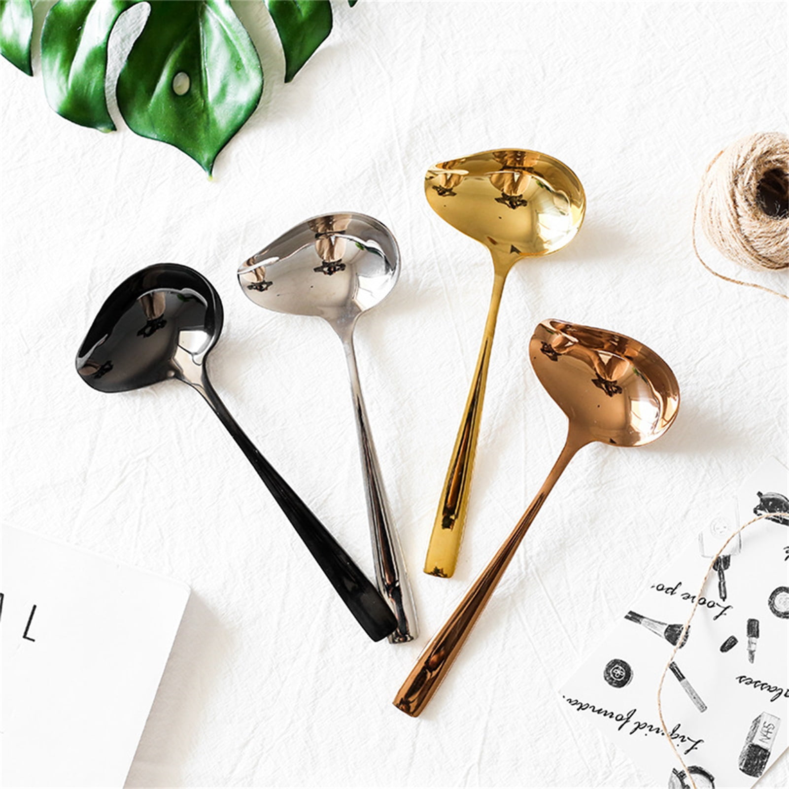 Joernso Sauce Drizzle Spoon Solid Reusable Stainless Steel Rust Proof Safe Hot Pot Soup Ladle