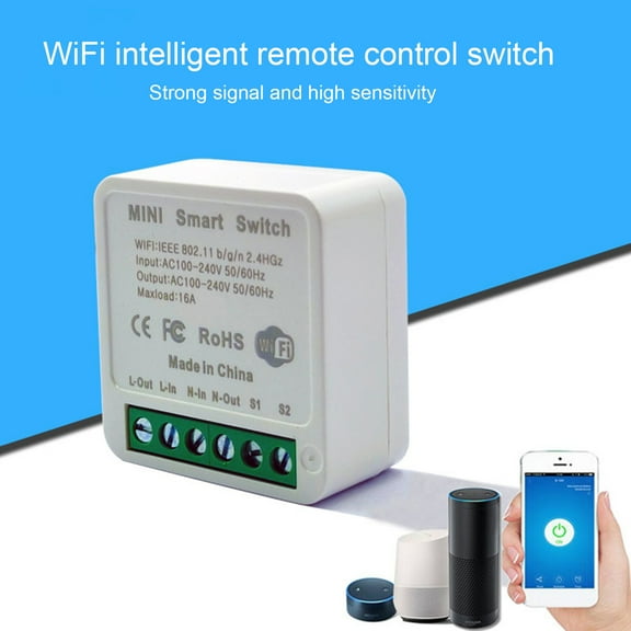 Joernso Smart Switch Voice-Control Sensitive DIY Automation Module Mini Smart Wireless Switch for Home