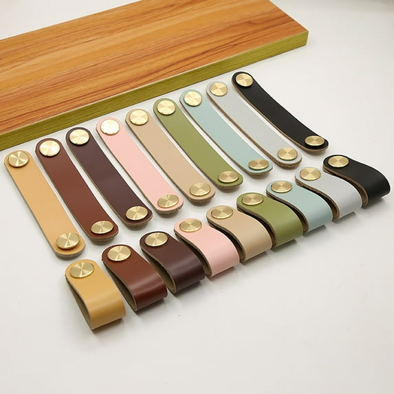 Joernso Soft Faux Leather Cabinet Handle Easy to Install Scratch-resistant Drawer Handle for Bookcase