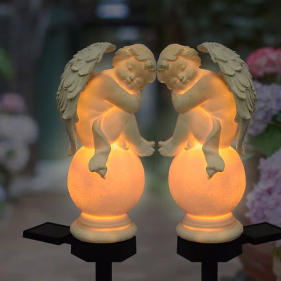 Joernso Solar Angel Stake Light Beautifully Crafted Outdoor Garden Decor Waterproof Fade-Resistant Garden Light
