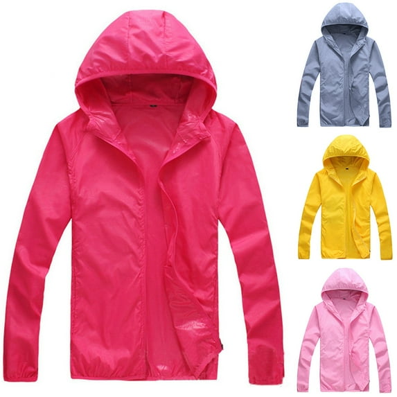 Joernso Solid Color Unisex Ourdoor Windproof Hooded Jacket Sun Fishing Coat
