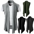 thumbnail image 1 of Joernso Spring Autumn Cardigan Jacket Solid Color Irregular Hem Draping Cardigan Vest Streetwear, 1 of 8