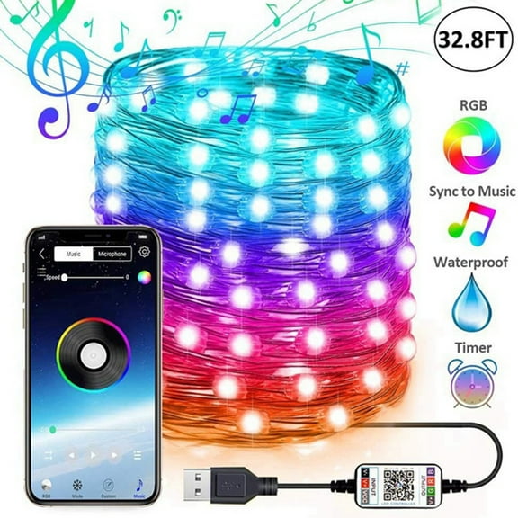 Joernso String Light High Brightness RGB ABS Bluetooth-compatible LED Fairy Lamp for Christmas
