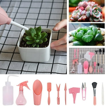 Joernso Succulent Plants Tools Mini Rust Proof Plastic Cactus Bonsai Planting Kit for Garden