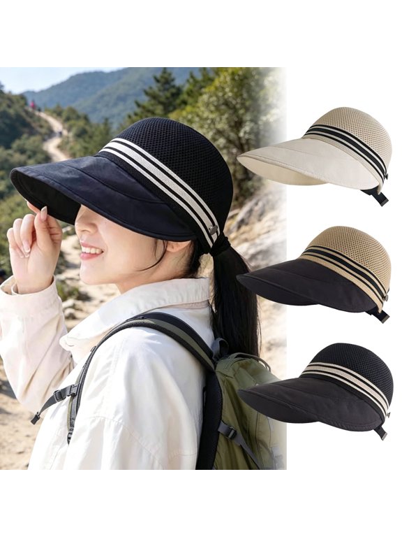 Summer Hat Large Head Circumference Breathable Mesh Sun Protection Hat with Extended Brim Mesh Top Outdoor Travel Sunshade Hat
