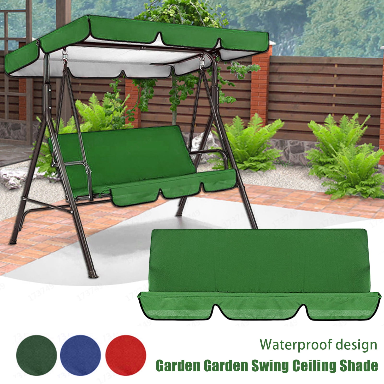 Joernso Swing Chair Canopy Replacement Waterproof Anti-UV 2-3 Seater ...