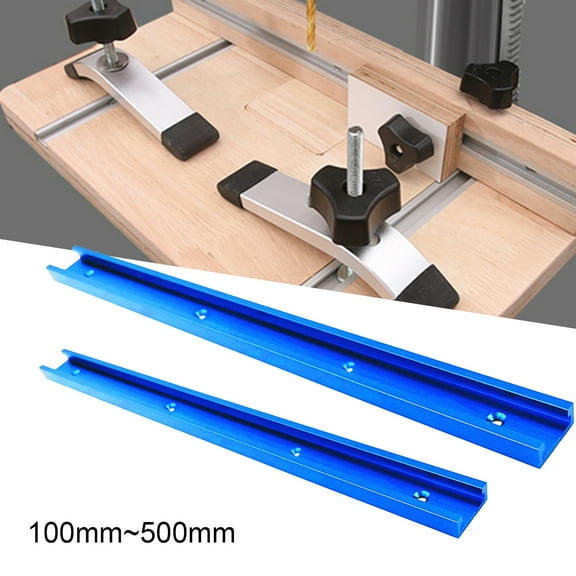 Joernso T-Track Pre-Drilled High Stability Aluminium Alloy Universal Double Cut Profile T-Track with Mounting Holes for Workbench Table Saw DIY Projects