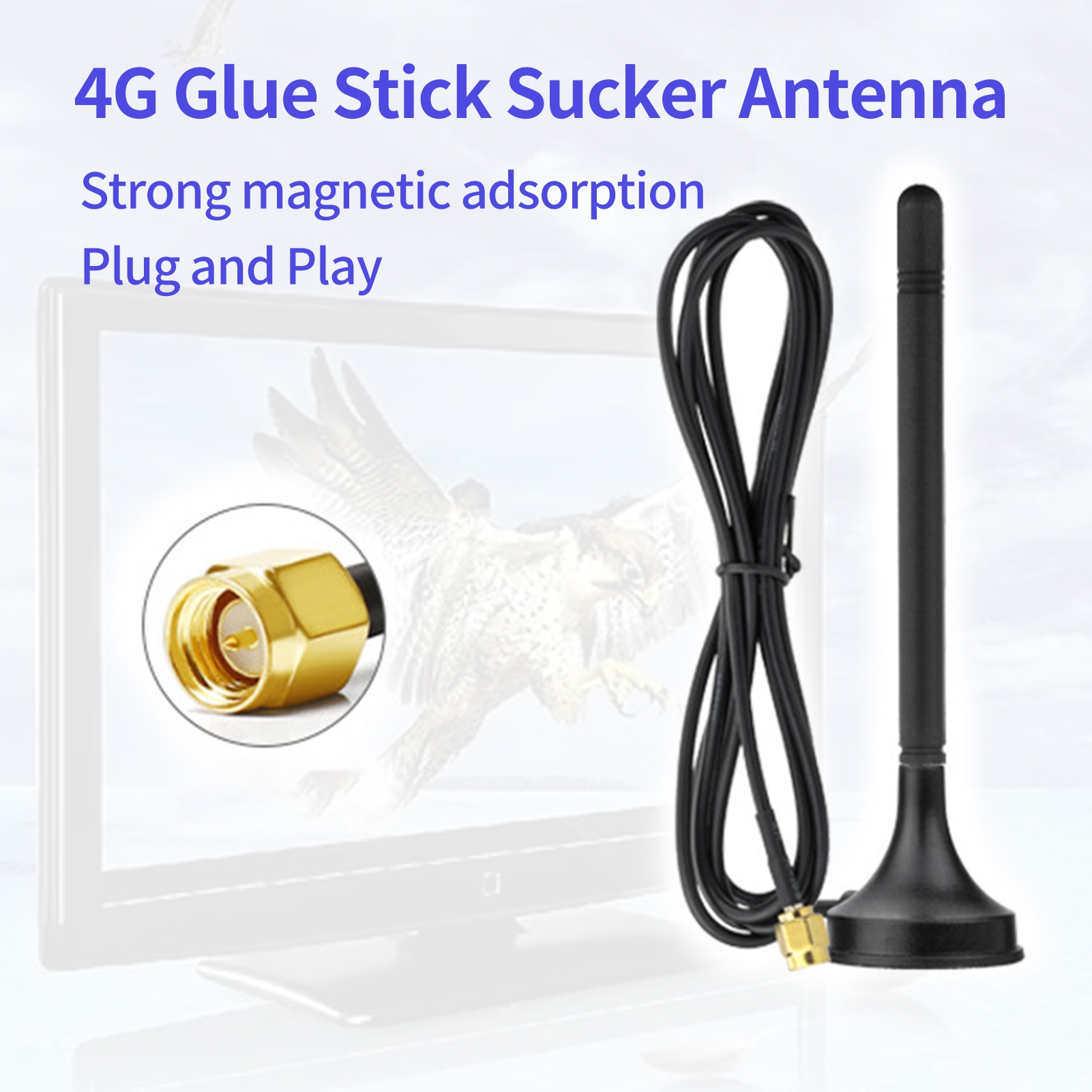 Joernso TV Antenna Wide Range 360 Degree Signal Reception Suction Up GSM/3G/4G/WIFI Digital Box Indoor Antenna TV Accessories