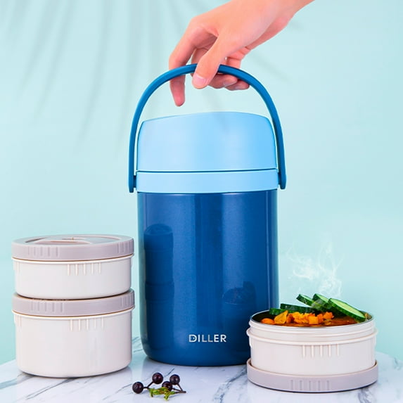 Joernso Thermal Lunch Box Leakproof Temperature Retention Stainless Steel Portable Stackable Hot Food Soup Container for Picnic
