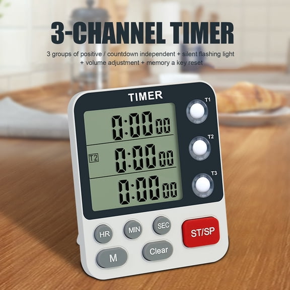 Joernso Timer Adjustable Volume One Key Reset Plastic Scratch Resistant Magnetic Time Reminder Household Supplies