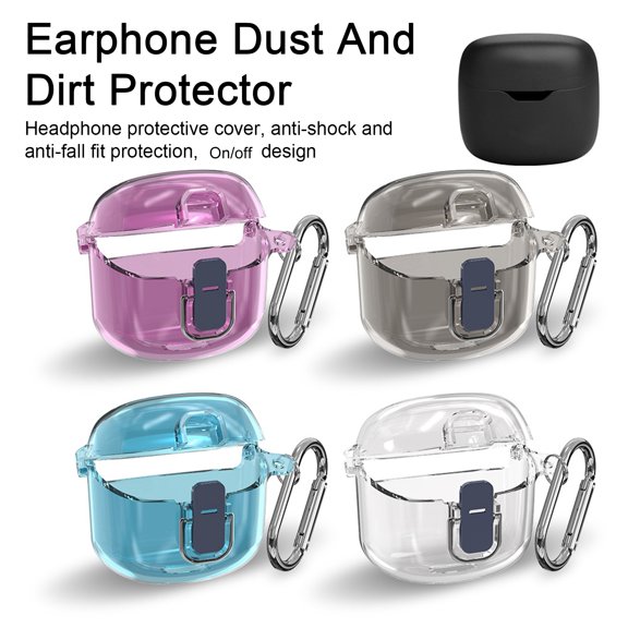 Joernso Transparent Earphone Protective Case Dustproof Waterproof Wear-Resistant Protective Case for JBL Tune Flex Headphones