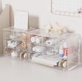 thumbnail image 1 of Joernso Transparent Storage Box 3 Tiers 6 Compartments Jewelry Cosmetic Classification Storage Pull-out Drawers Stackable Dustproof Bedroom Desktop Organizer, 1 of 8