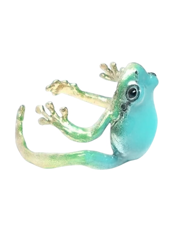 Tree Frog Ring Good Detail Realistic Animal Smooth Polished Adjustable Open Ring Novelty Knuckle Ring Party Daily Lady Finger Jewelry