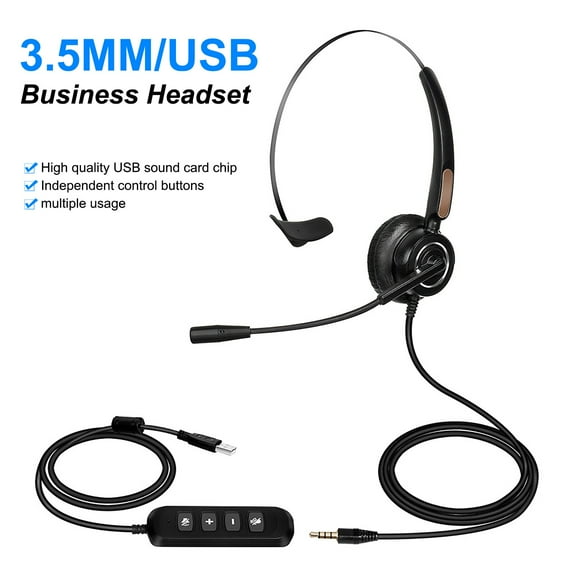 Joernso U900 H510 Telephone Headset High Fidelity Noise Reduction Breathable 3.5mm RJ9 MIC Long Cable Call Center Headphone for Telemarketing