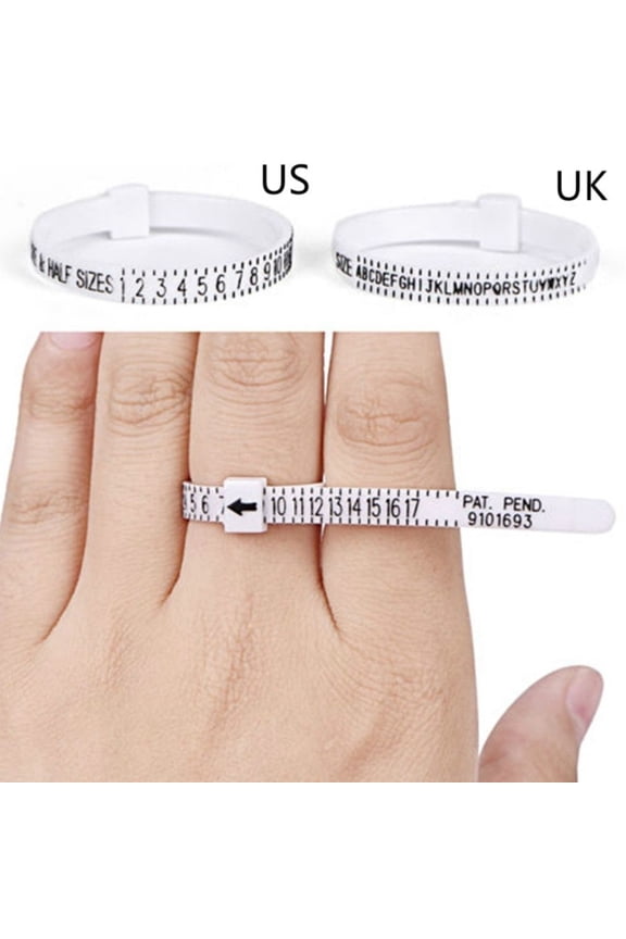UK/US Standard Finger Ring Size Handmade Measuring Tape Ruler Loop Gauge Tool