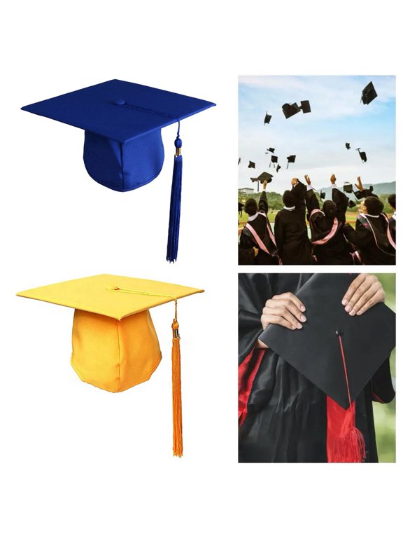 Unisex Bachelor Cap 2023 Tassel Pendant Decoration Solid Color Classic Style Flat Top Graduation Hat Master Doctor Scholar Hat Party Accessory