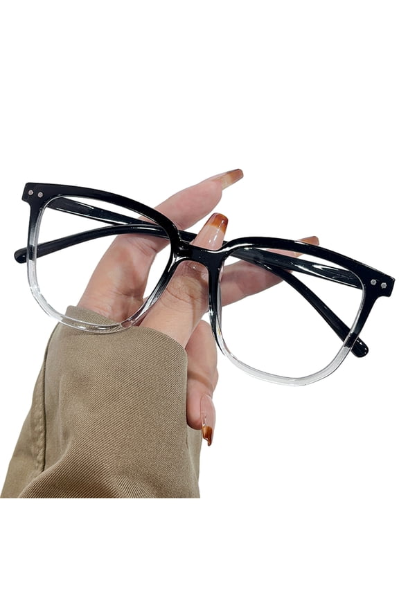 Unisex Blue Light Blocking Glasses Retro Large Oval Frame Clear View Strong Hinge with Brim Eye Protection Clear Bluelight Glasses Spectacles Eyeglasses Eyewear