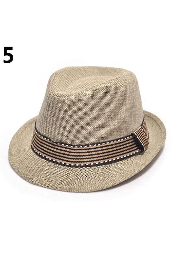 Unisex Kids' Fashion Cool Jazz Pitched Crown Short Brim Hat Cap Fedora Hat