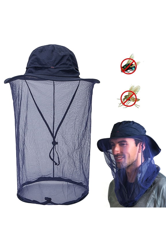 Unisex Mosquito Insect Bee Net Mesh Head Face Protector Fishing Hunting Hat