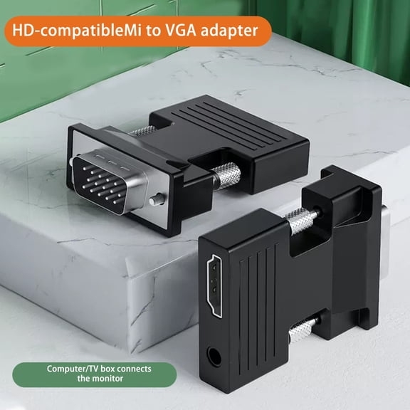 Joernso VGA Converter No Driver Required Audio Output Support High-Resolutions Widely Compatible Plug-and-Play TV Computer -compatible to VGA Converter Office Supplies