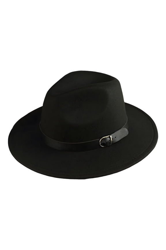 Vintage Gentleman Hat English Style Jazz Hat with Adjustable Belt Decor Short Brim Dome Design Headwear for Daily Party Performance
