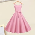 thumbnail image 1 of Joernso Vintage Women Dress A-line Big Swing Solid Color Backless Spaghetti Strap 50s Bow Decor Prom Cocktail Party Wedding Midi Dress Evening Dress, 1 of 7
