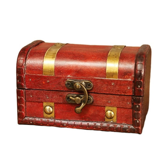 Joernso Vintage Wood Jewelry Storage Box Treasure Chest Makeup Organizer Case Home Decor
