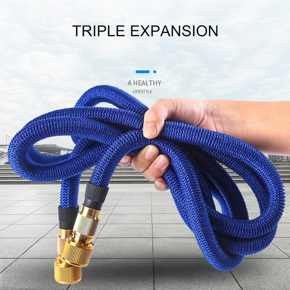 Joernso Water Hose Expandable Multifunctional TPE 3 Times Telescopic Spray Hose for Garden