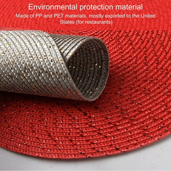 Joernso Waterproof Round Woven Placemat Dining Table Mat Kitchen Decoration for Home