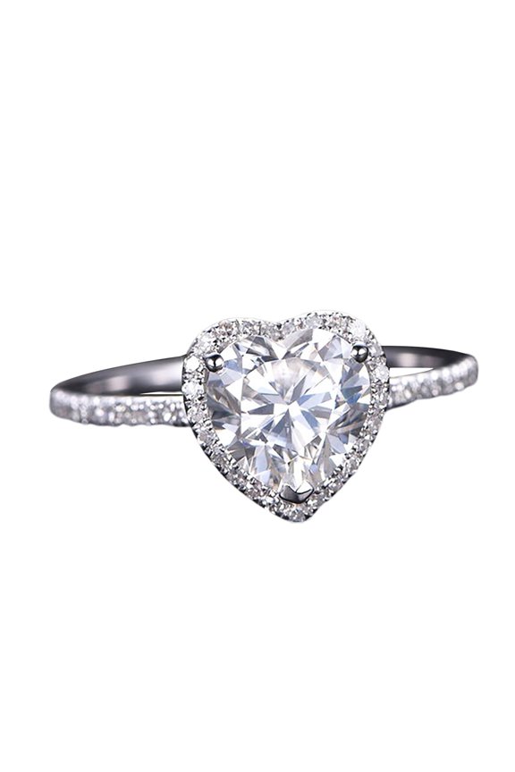 Wedding Ring Heart Shape Shiny Rhinestone Creative Lady Circlet for Gift