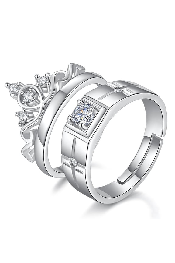 Wedding Ring Romantic Love Shiny Matching Crown Shape Wedding Circlet Fashion Jewelry