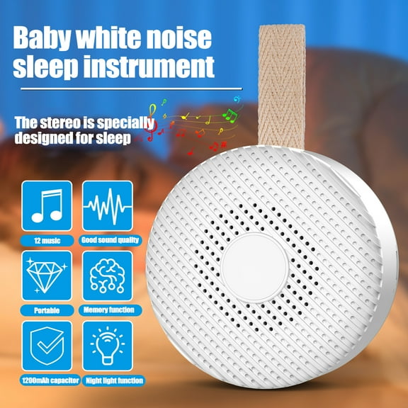 Joernso White Noise Sound Machine with Night Light Rechargeable Auto Shut-Down Timer Portable Sound Machine with 12 Selected Sound
