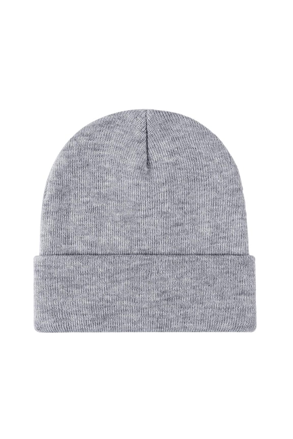 Winter Unisex Knitted Hat Stretchy Folded Brim Thickened Solid Color Ear Protection Warm Daily Wear Cap Outdoor Skiing Skating Headwear