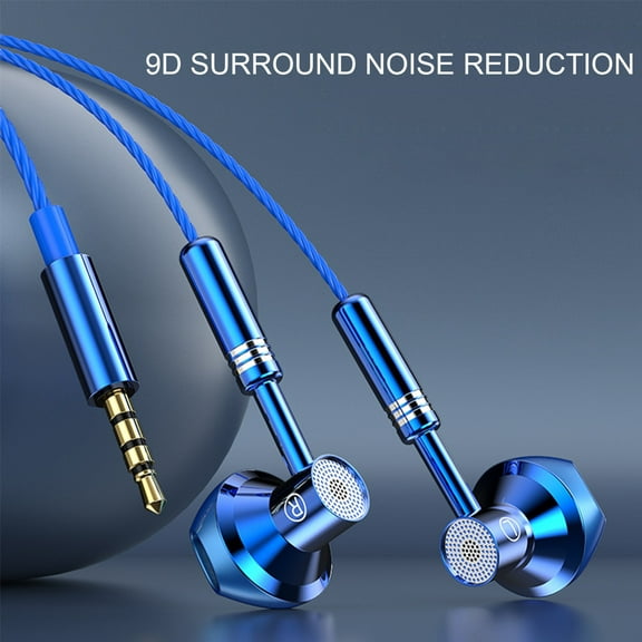 Joernso Wired Earbuds Ergonomic Heavy Bass In-ear 1.2m Metal 3.5mm Wire Control Earphones for Music