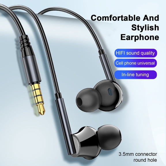 Joernso Wired Sport Earbuds with Mic Enhanced Bass Ergonomic Design 360-degree Surround Sound Music Earphones