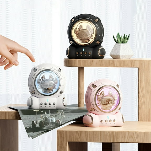 Joernso Wireless Speaker High Fidelity Adjustable Portable Cartoon Space Cat Bluetooth-compatible5.0 Multifunctional Sound Box for Home
