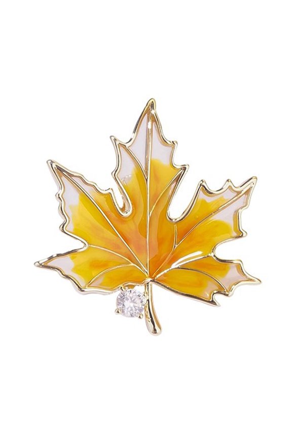 Women Brooch Sunflower Maple Leaf Apricot Leaf Clothes Pin Realistic Electroplated Polished Exquisite Prom Party Coat Shirt Dress Brooch