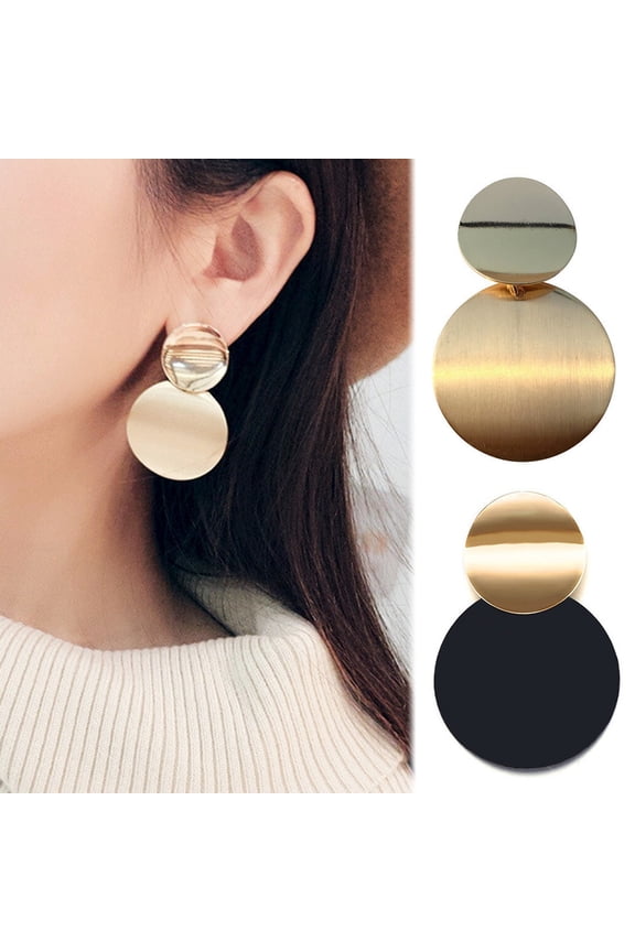 Women Fashion Irregular Disc Matte Ear Stud Earrings Party Jewelry Birthday Gift