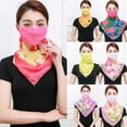 thumbnail image 1 of Joernso Women Floral Chiffon Anti-UV Thin Veil Sunscreen Scarf Neck Face Cover Shawl, 1 of 8