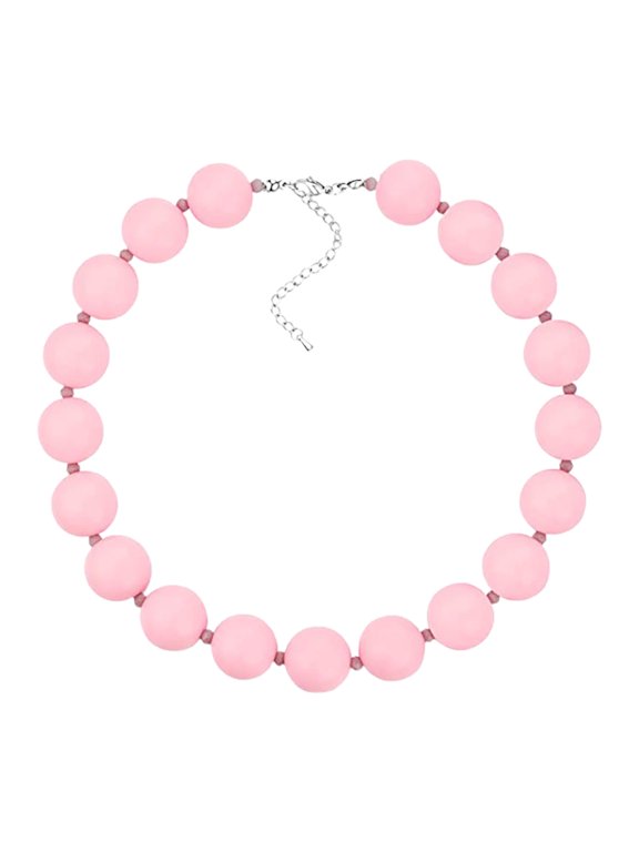 Women Necklace Simple Style 19 Bubblegum Beads Extension Chain Gift Unisex Colorful Beaded Couple Clavicle Necklace for Dating