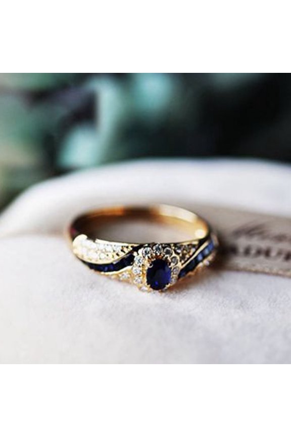 Women Ring Smooth Surface High-end Shiny Rhinestone Inlaid Wedding Circlet Female Jewelry