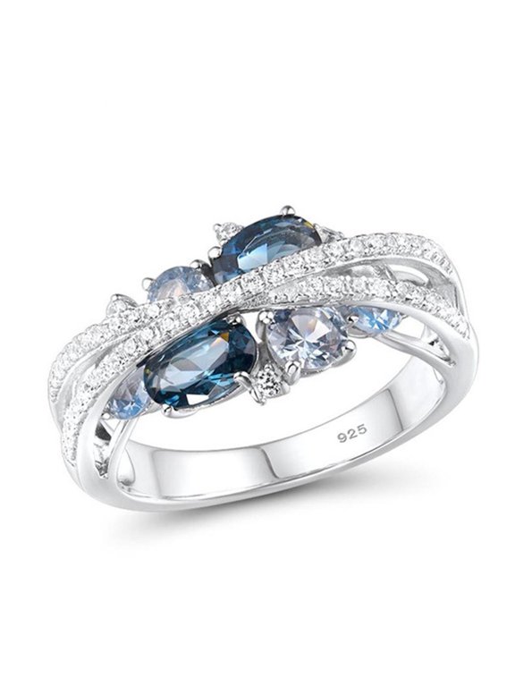 Women Ring X Shape Cubic Zirconia Jewelry Vintage Bright Luster Ring for Daily Wear