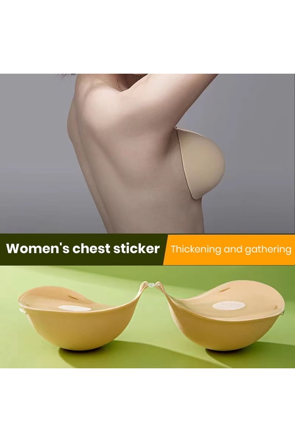 Women Silicone Chest Pad Sweat-proof Anti-slip Invisible Thickened Breast Support Sticky Pasties Nipple Covers Strapless Adhesive Bra Women Breast Petals