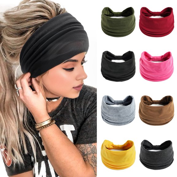 Joernso Women Sport Headband Solid Color Adjustable Width Headband High Elastic Sweat-Absorbent Yoga Headband Daily Accessories