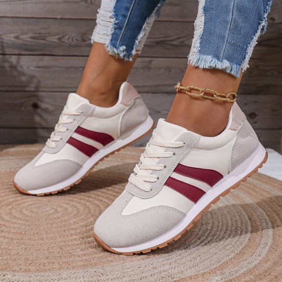 Joernso Women Tennis Shoes Lightweight Arch Support Flat Sneakers Slip-On Workout Running Shoes for Sports Daily Outings