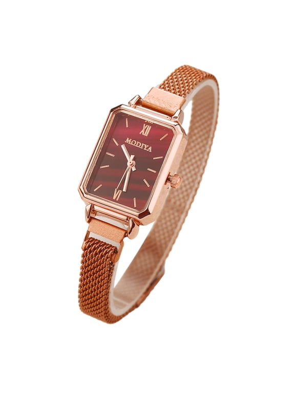 Women Watch Oblong Dial Quartz Movement Exquisite Pointer Display High Accuracy No Delay Wrist Decoration Lightweight Lady Wristwatch