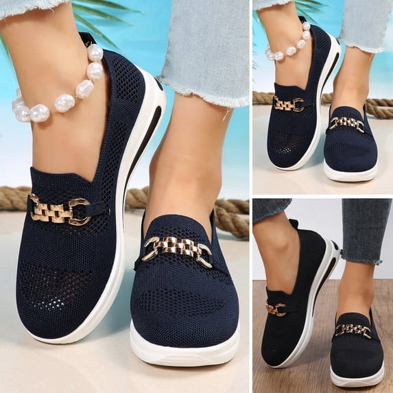 Joernso Women's Mesh Tennis Shoes Breathable Slip-on Walking Shoes Light-weight Low Top Sneakers Casual Shoes for Daily Wear Running Errands