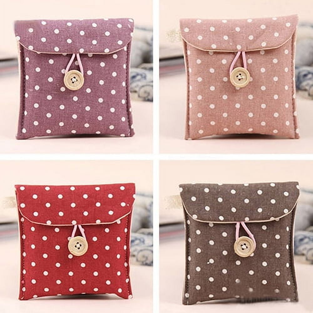 Joernso Women's Portable Polka Dot Storage Pouch Sanitary Napkin Holder ...