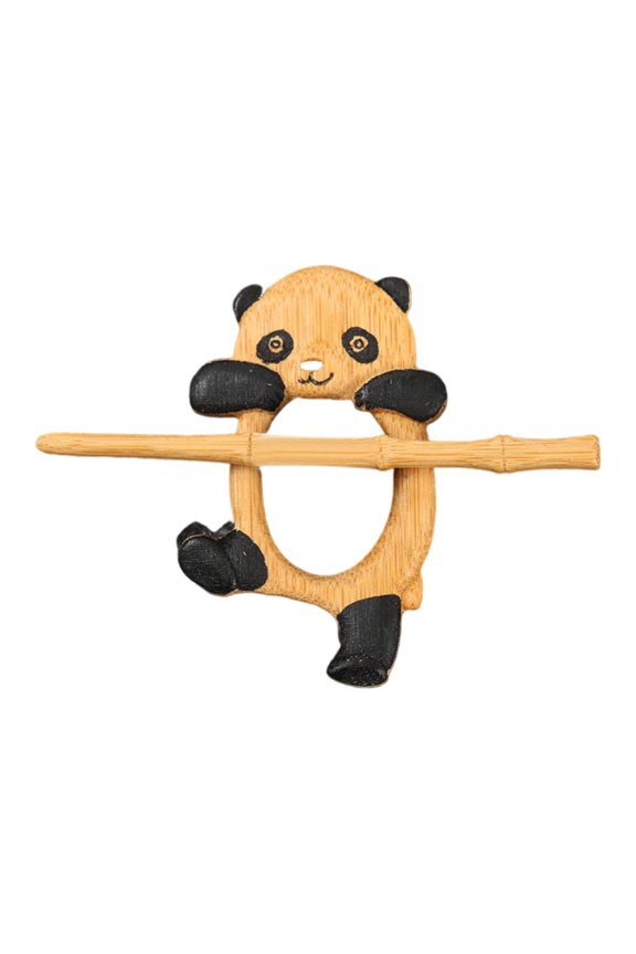 Wooden Animal Brooch Panda Swan Squirrel Sweaters Scarves Brooch Pins Badges Soft Feel Knitwear Accessory